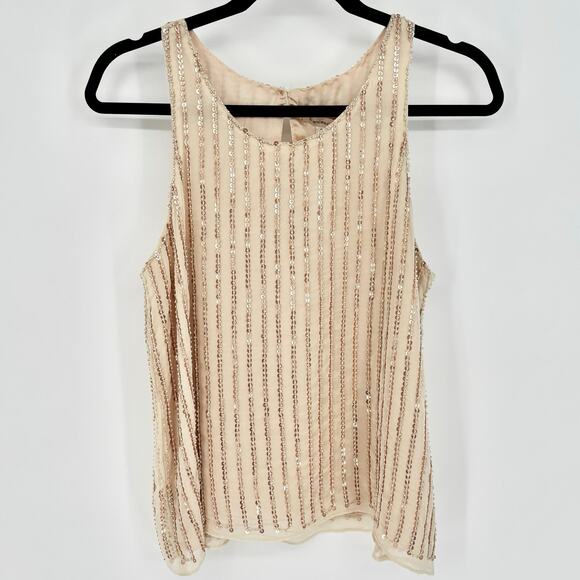 Francesca's Gold Sequin Tank Size S - Picture 1 of 7